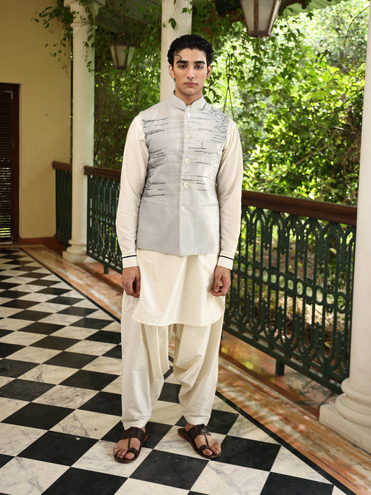 Patr
Bundi Set
Jacket
Grey
Embroidered 
Embroidered Jacket Set