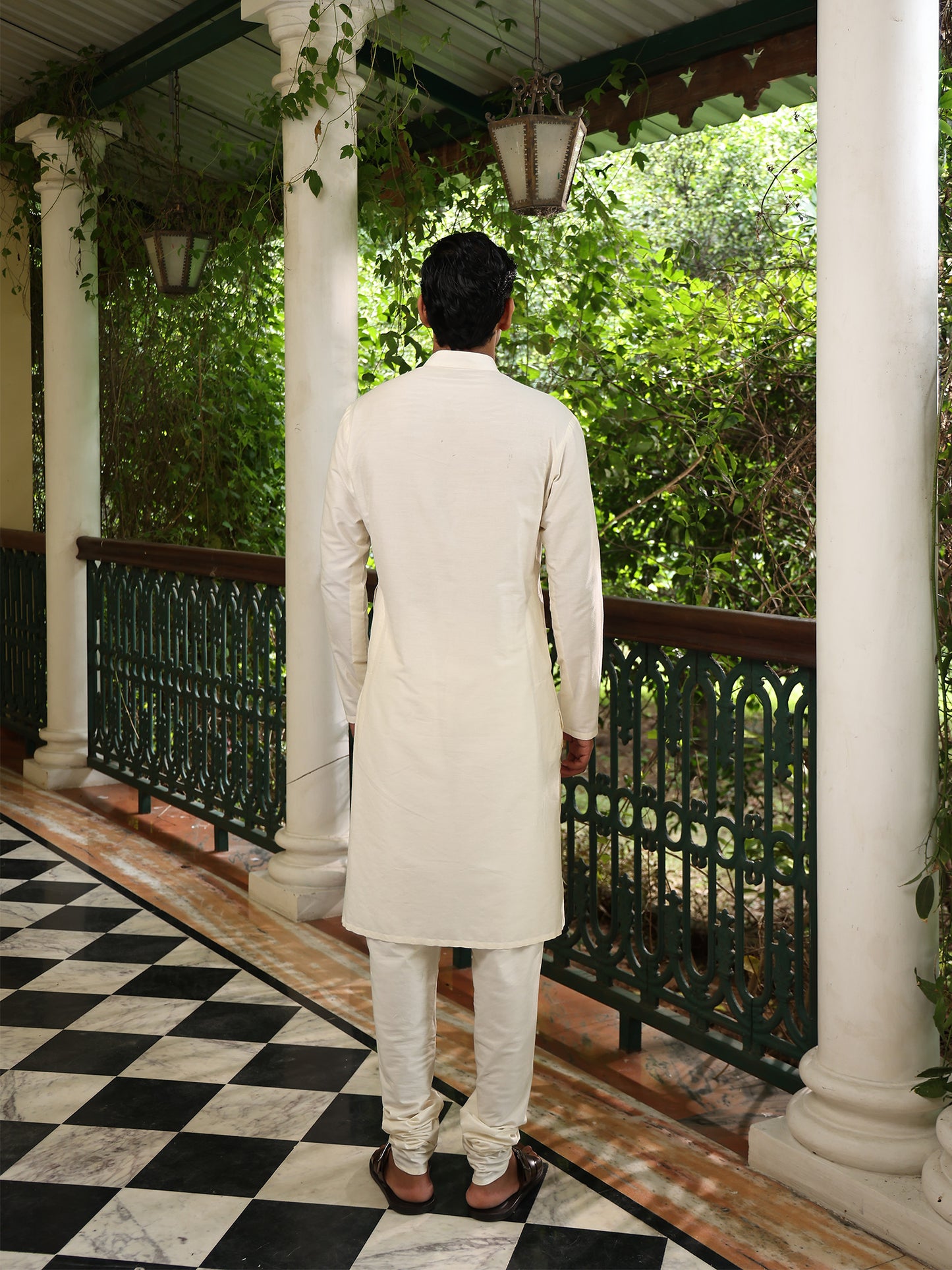 Ekam Ivory Katan  Kurta Set