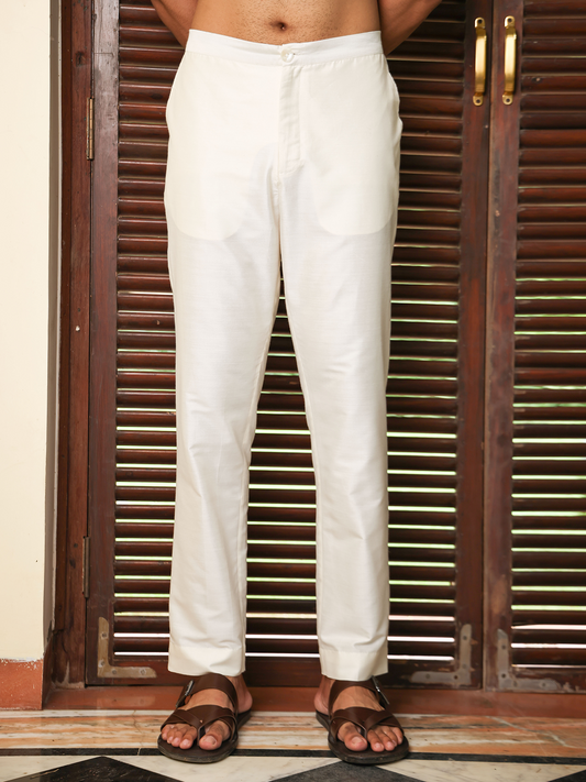 Larifa Ivory Katan Trouser