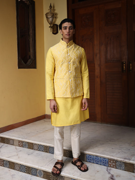 Patr
Bundi Set
Jacket
Yellow
Embroidered 
Embroidered Jacket Set