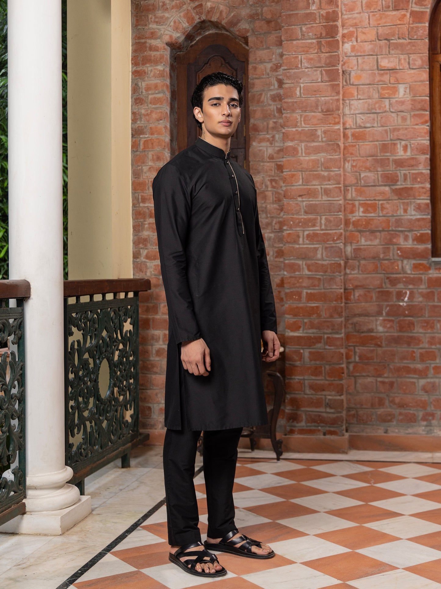 Garut Black  Katan Kurta Set