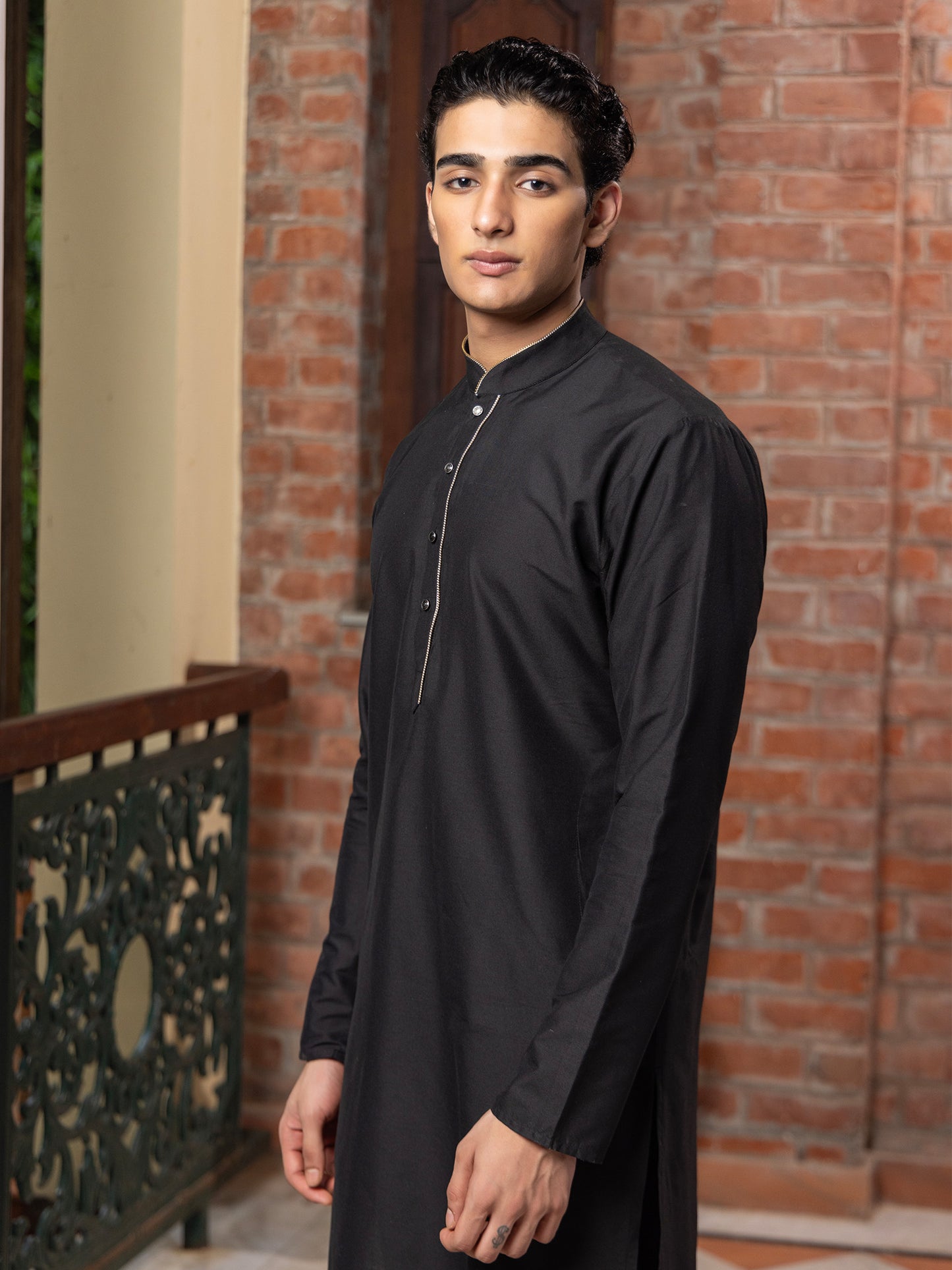 Garut Black  Katan Kurta Set