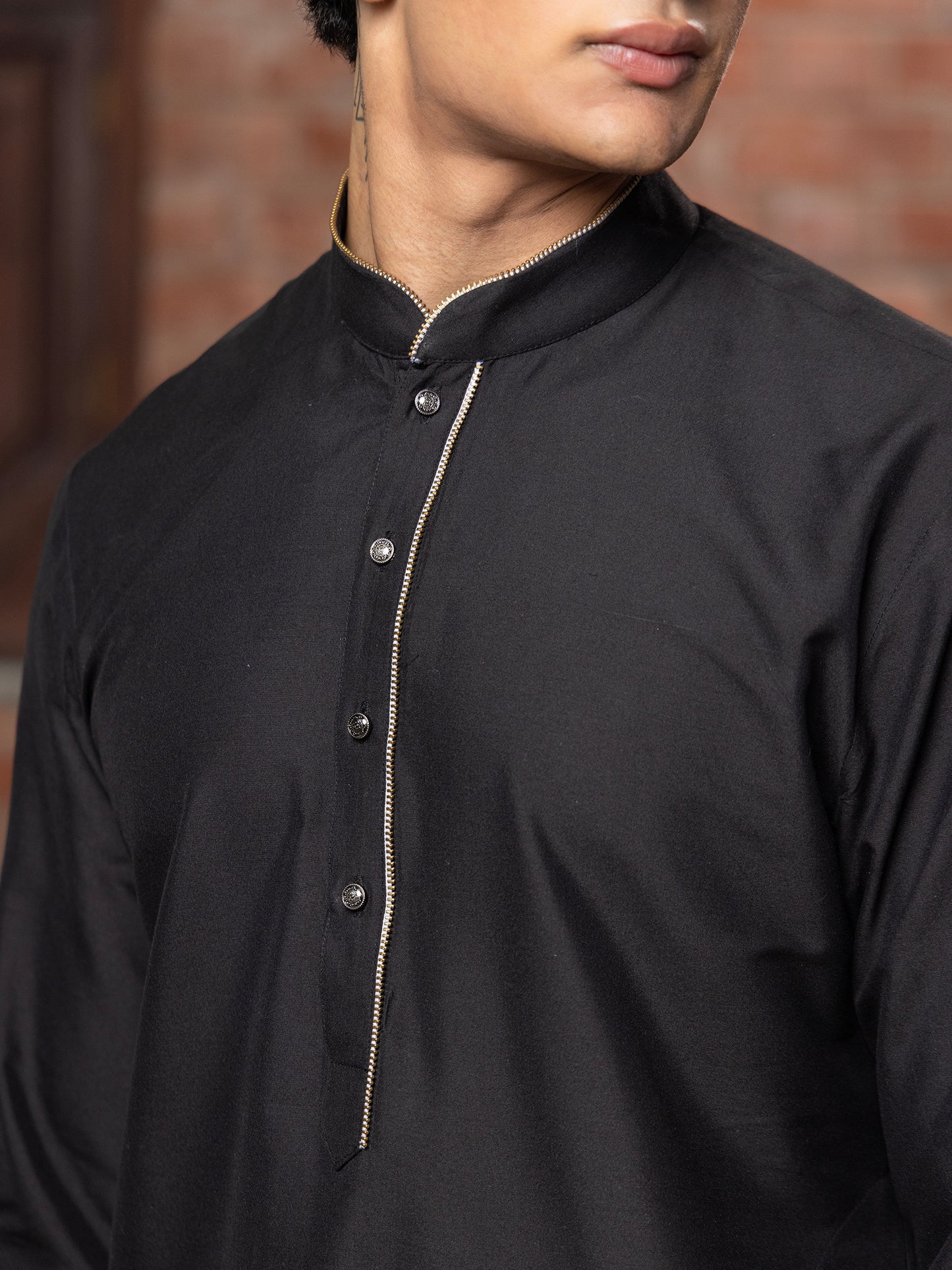 Garut Black  Katan Kurta Set