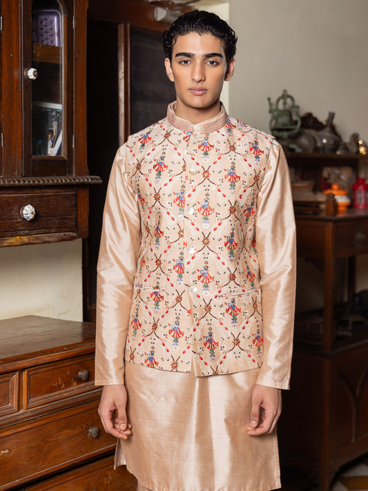 Patr
Bundi
Jacket
Biege
Embroidered 
Embroidered Jacket