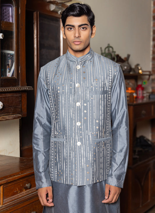 Patr
Bundi
Jacket
Sky Blue
Embroidered 
Embroidered Jacket