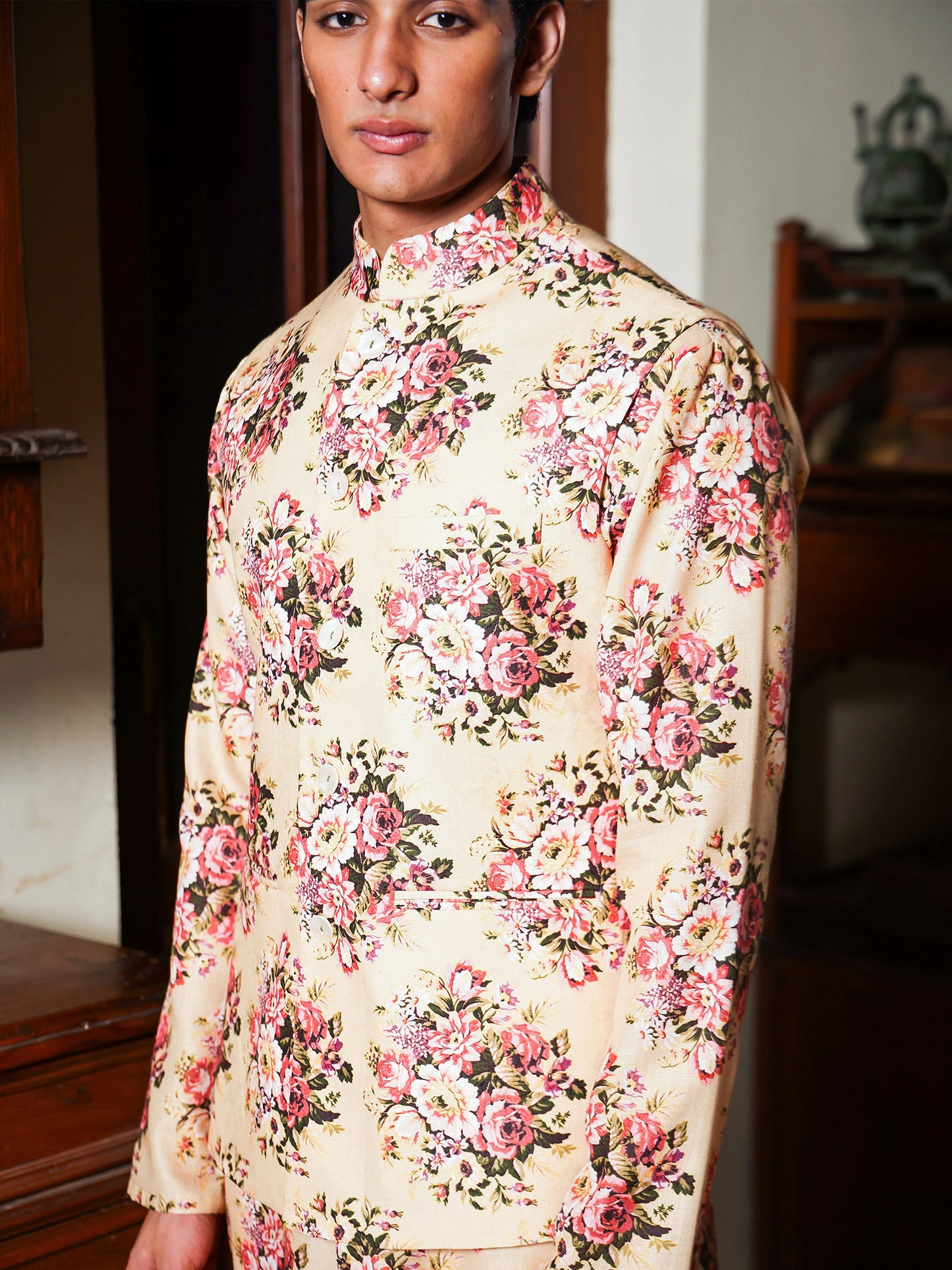 Krpa Yellow Printed Cotton Blend Bundi Set