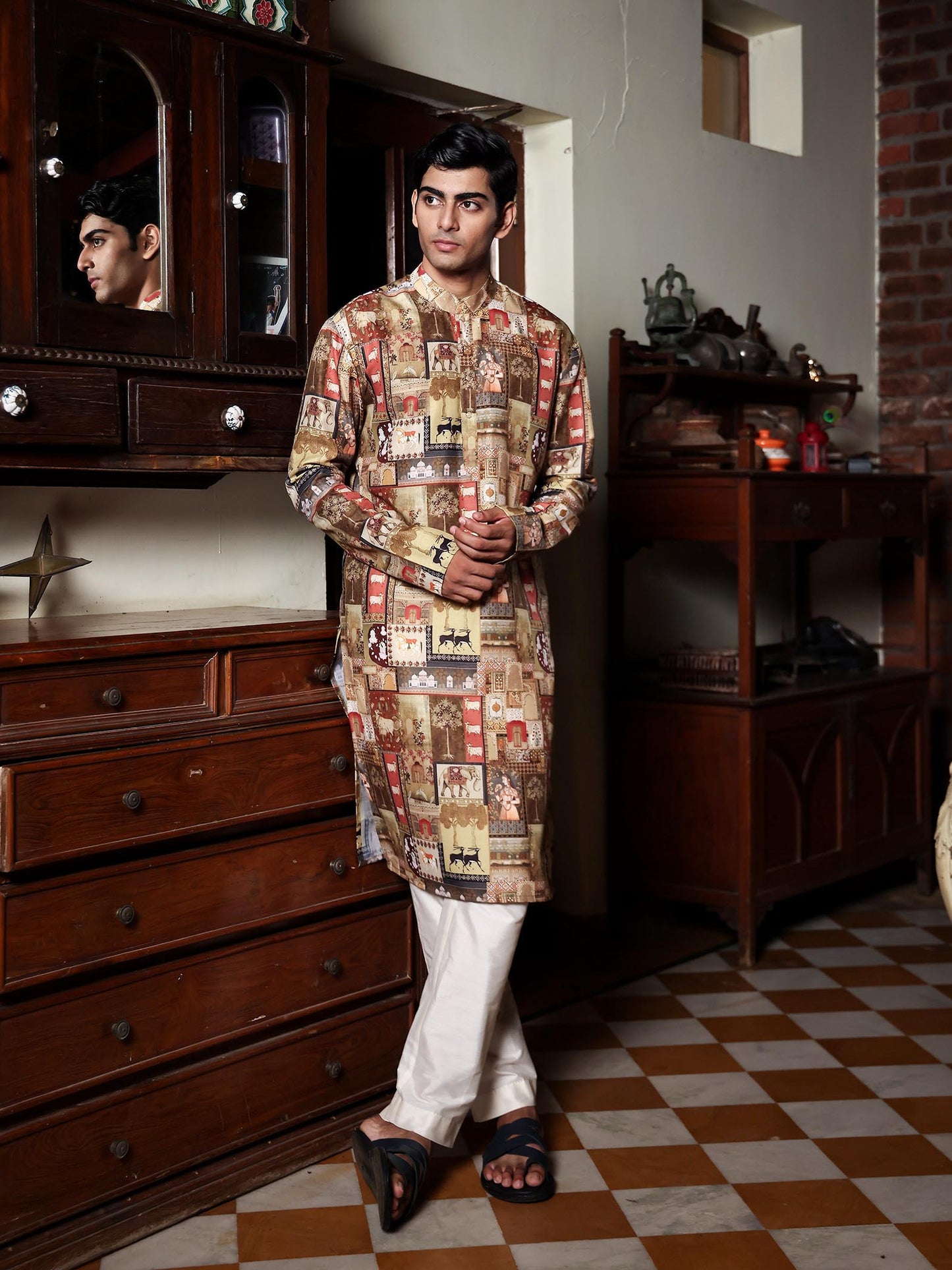 Uday Multicolor Printed Cotton Blend Kurta Set