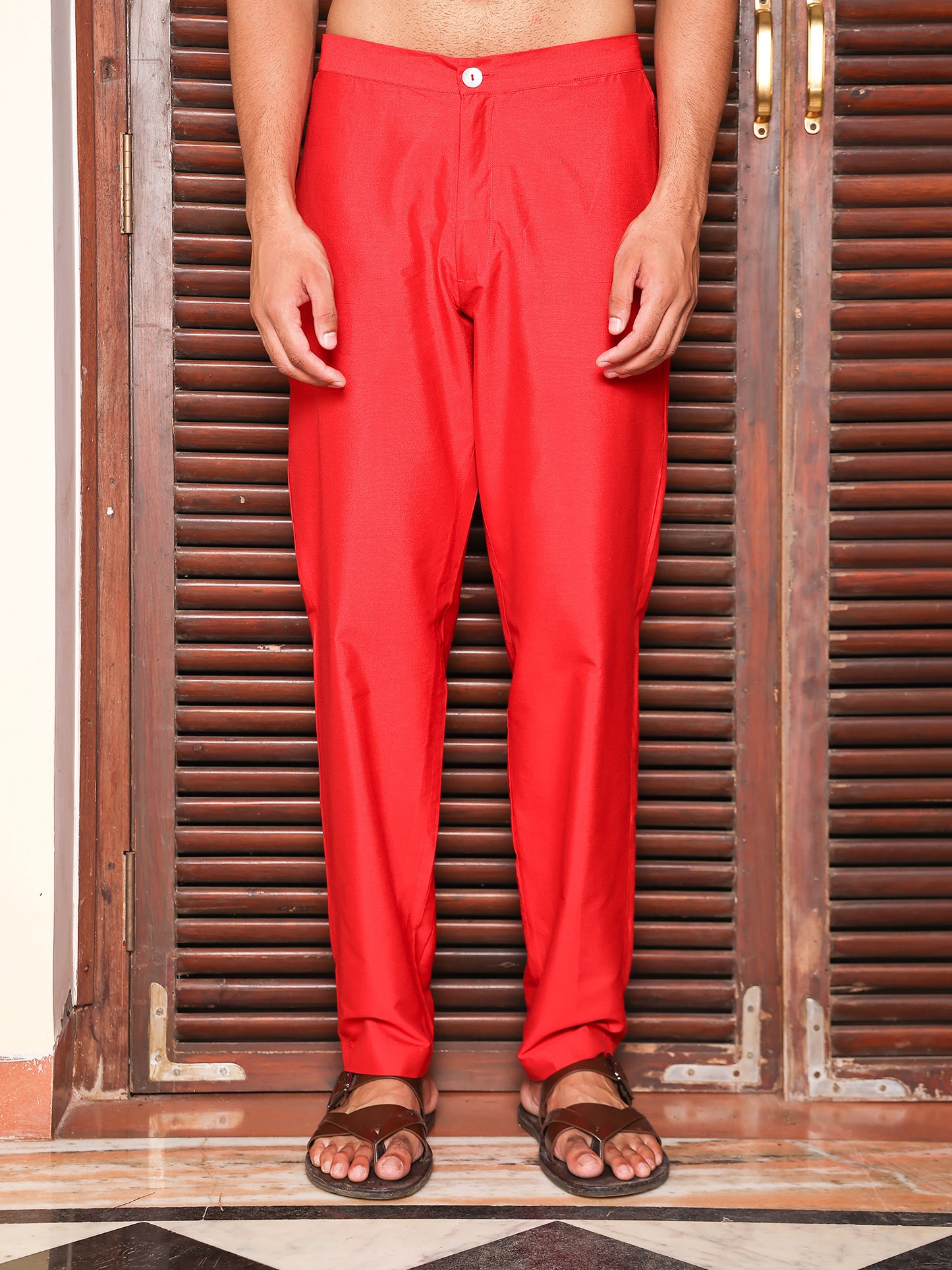 Banwari Red Katan Trouser