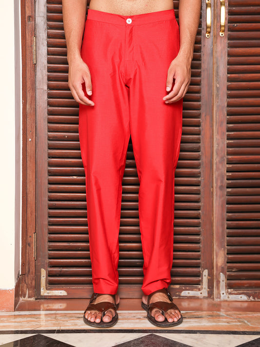 Banwari Red Katan Trouser