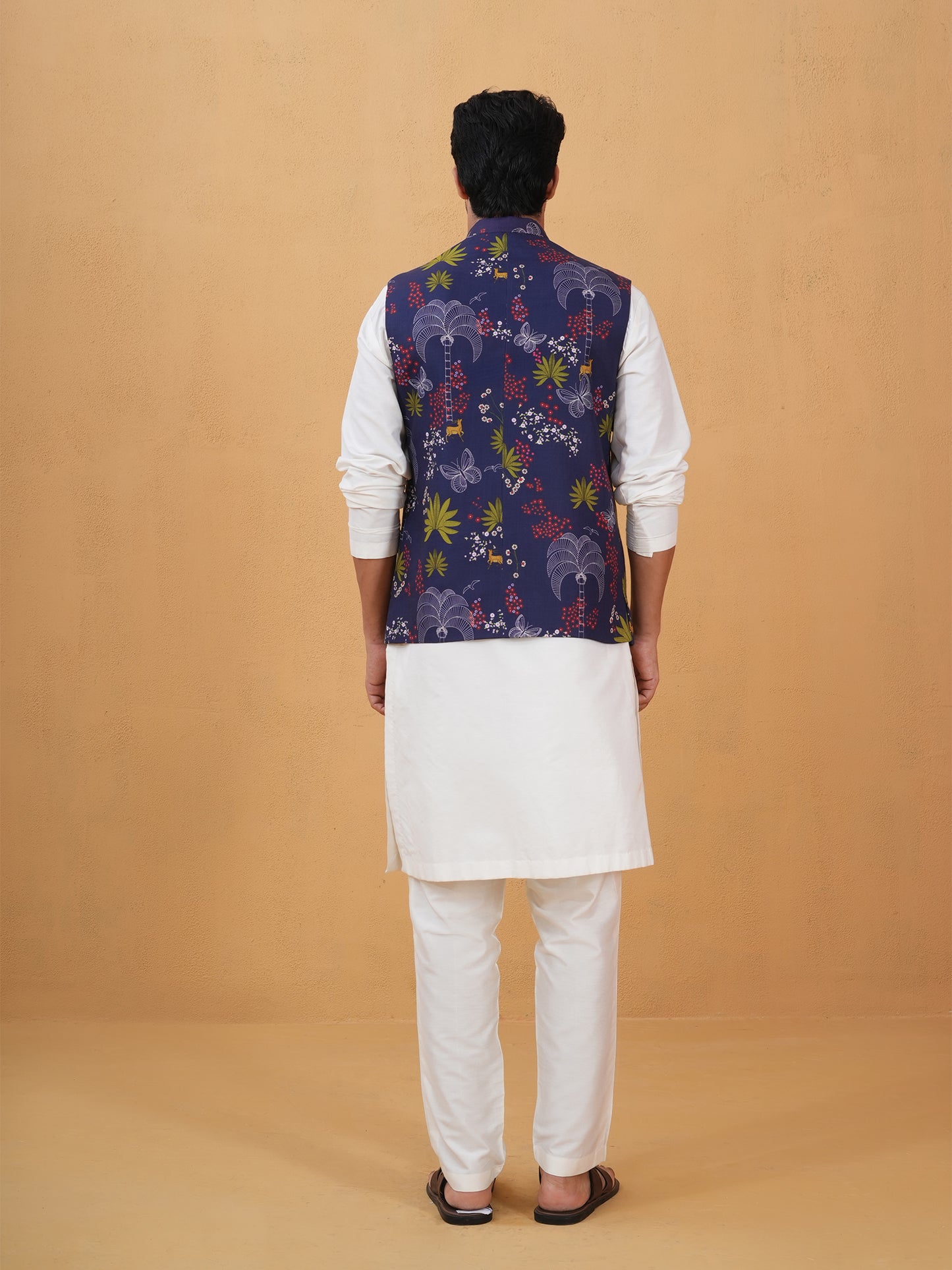 Prana Blue Printed Cotton Bundi