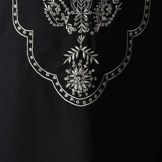 Saad Black Embroidered Katan Kurta Set