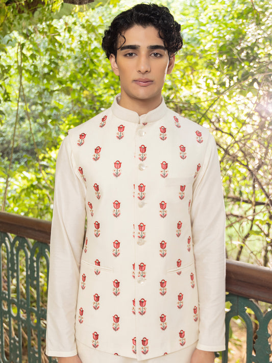Patr
Bundi
Jacket
Ivory
Embroidered 
Embroidered Jacket