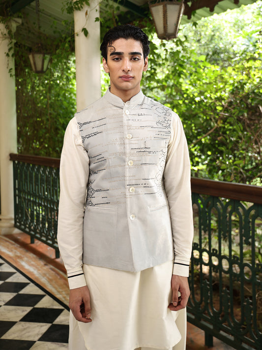 Patr
Bundi
Jacket
Grey
Embroidered 
Embroidered Jacket