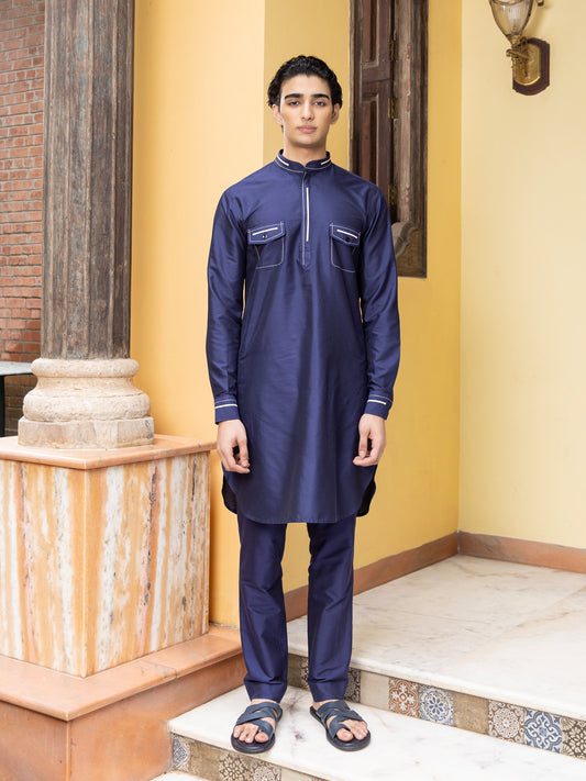 Patr
Solid
Kurta 
Solid Kurta
Blue