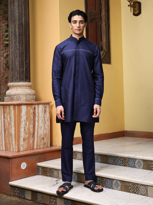 Darsan Blue  Katan Kurta Set