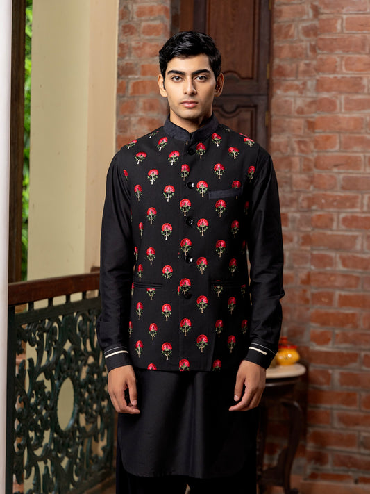 Patr
Bundi
Jacket
Black
Embroidered 
Embroidered Jacket