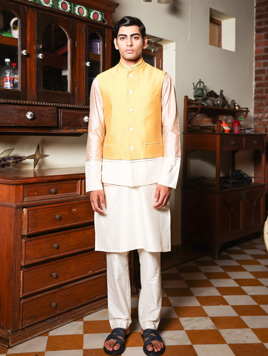 Dvijesh Yellow Katan Bundi Set
