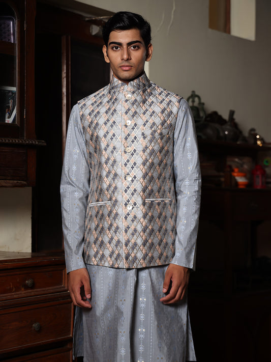 Patr
Bundi
jacket
Blue
Embroidered 
Embroidered Jacket