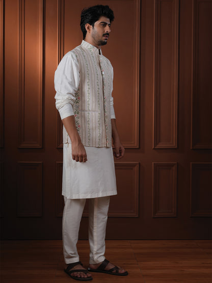 Natwar Sage Green Printed Cotton Bundi Set