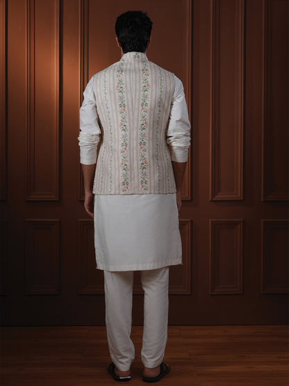 Natwar Sage Green Printed Cotton Bundi