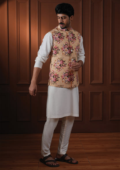 Krpa Yellow Printed Cotton Blend Bundi