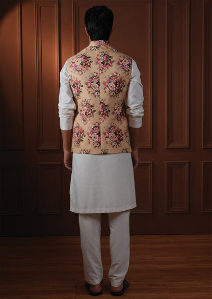 Krpa Yellow Printed Cotton Blend Bundi