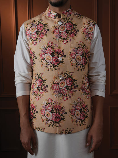 Krpa Yellow Printed Cotton Blend Bundi