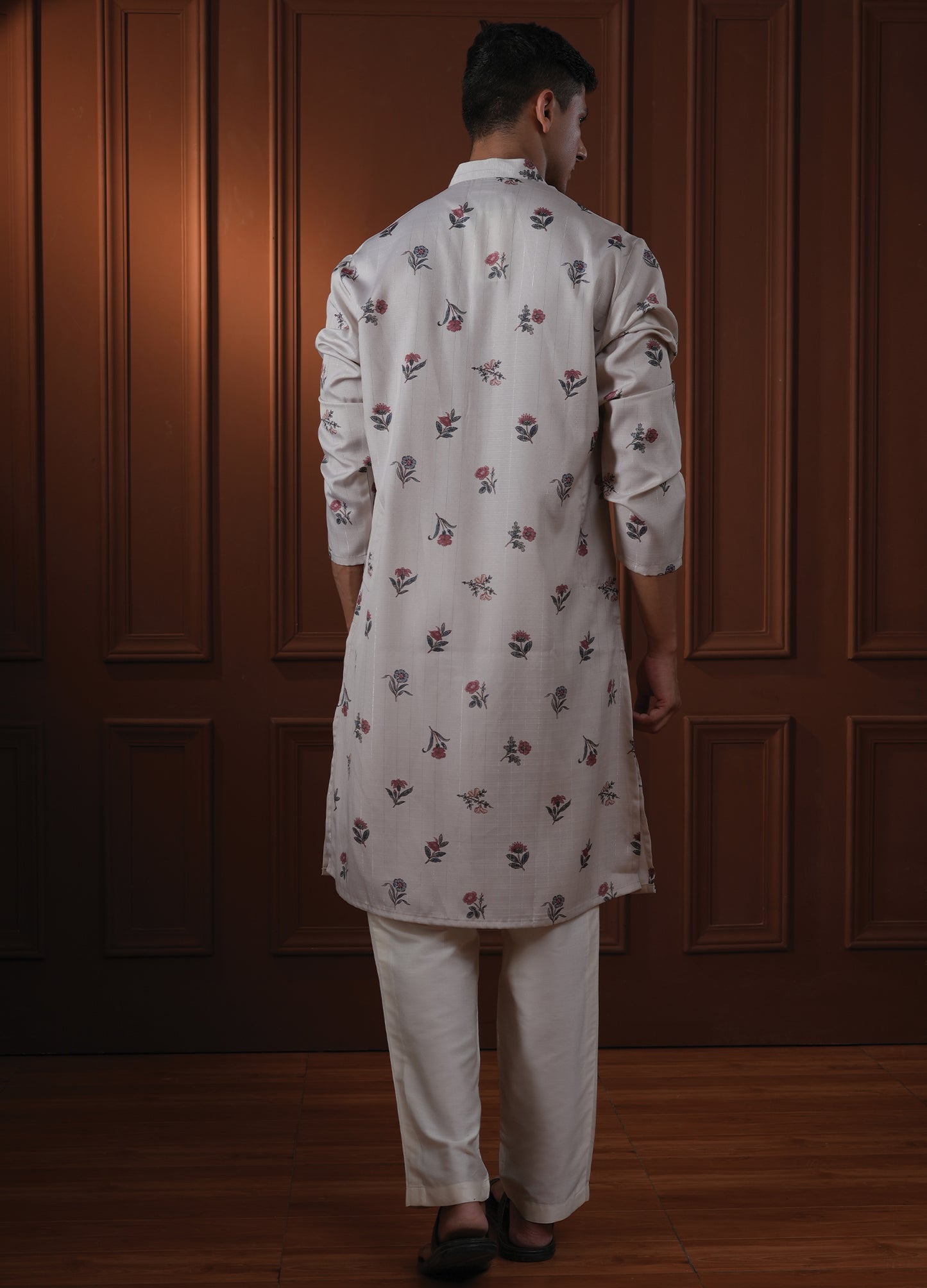 Vasant Beige Printed Cotton Blend Kurta