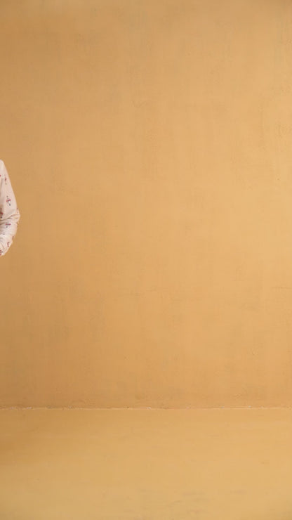 Tanvith Ivory Embroidered Katan Kurta Set